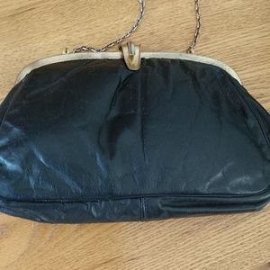 Mid-CenturyVINTAGE LEATHER FrameClutch wChain